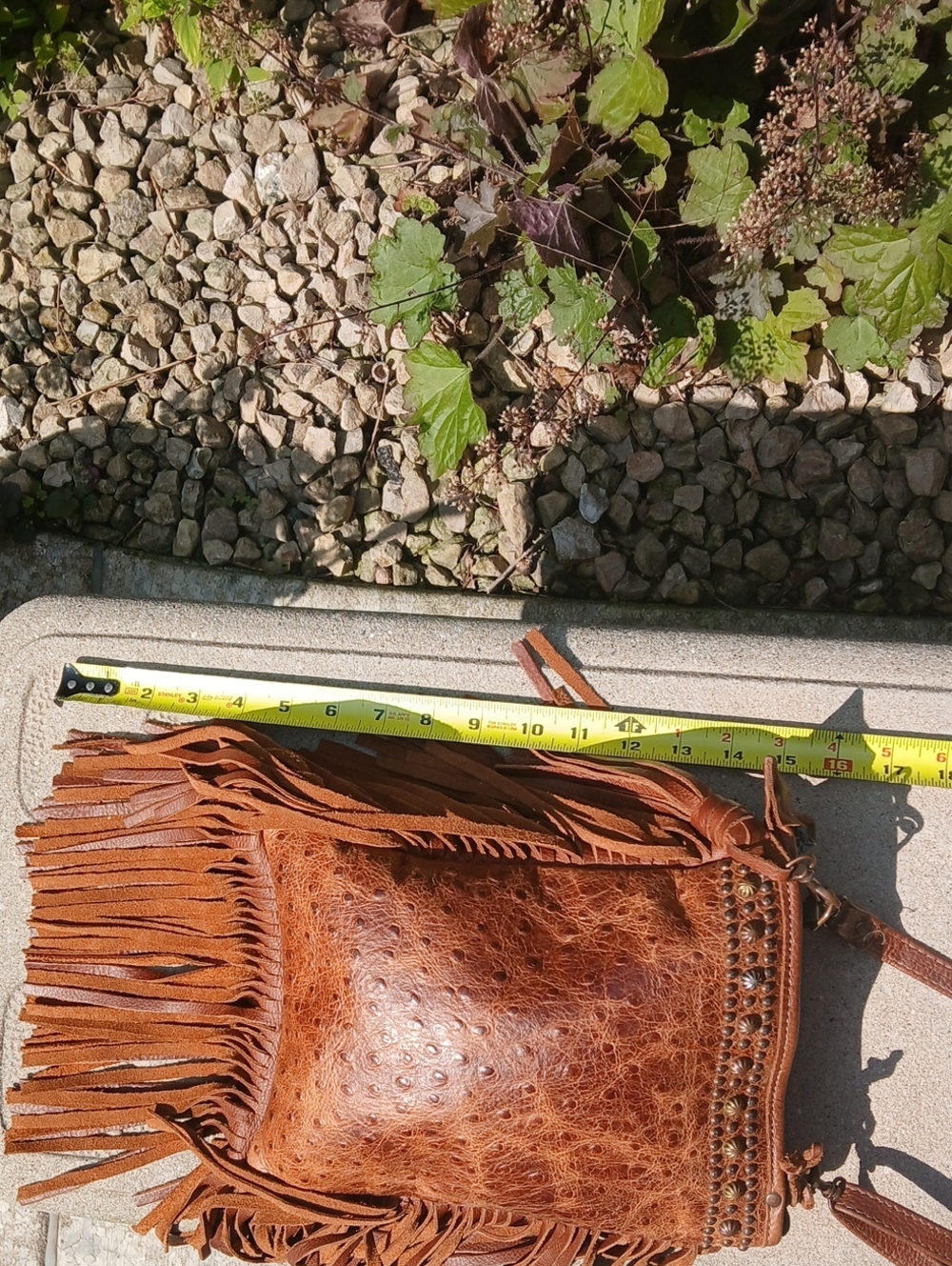 Double J Saddlery the PP41 Vintage Cognac Ostrich Pouch Purse - Picture 8 of 16